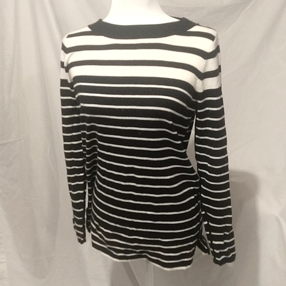 Loft navy white stripe tunic sweater
